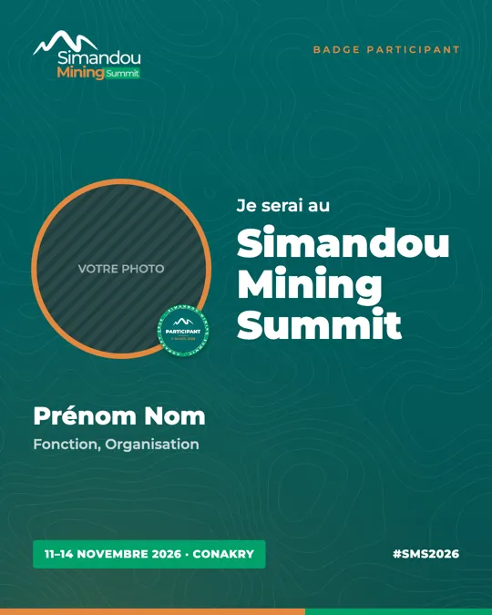 Exemple de visuel « Je serai au Simandou Mining Summit »